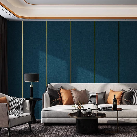 KT-11-16-004 Linen Wallpaper, Self-Adhesive Wallpaper, Thickened Soft Pack Bed Wallpaper, Bedroom Living Room Wall Decoration, TV Background Wall Stickers