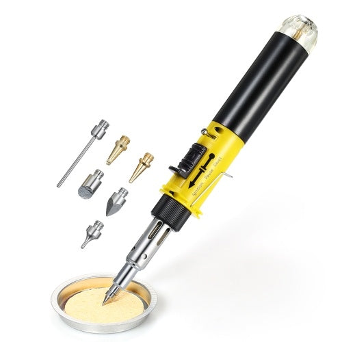 Gas Soldering Iron 12 in 1 Professional Pen Type Butane Gas Electric Soldering Iron Set Dual Function Flame Ignitor Welding Tool Flame Torch Cordless Solder Iron