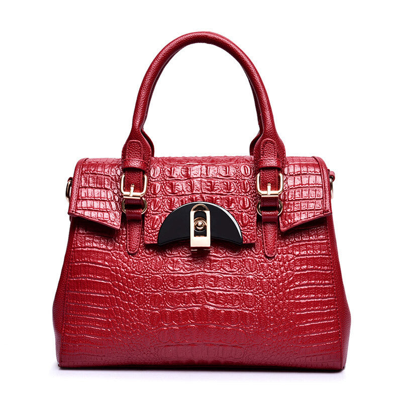Premium Leather Tote Bag - Red