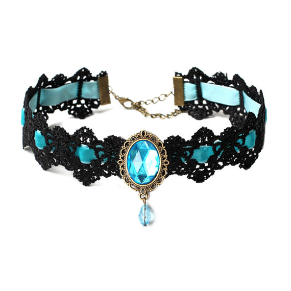 Vintage Premium Necklace Collar - Light Blue