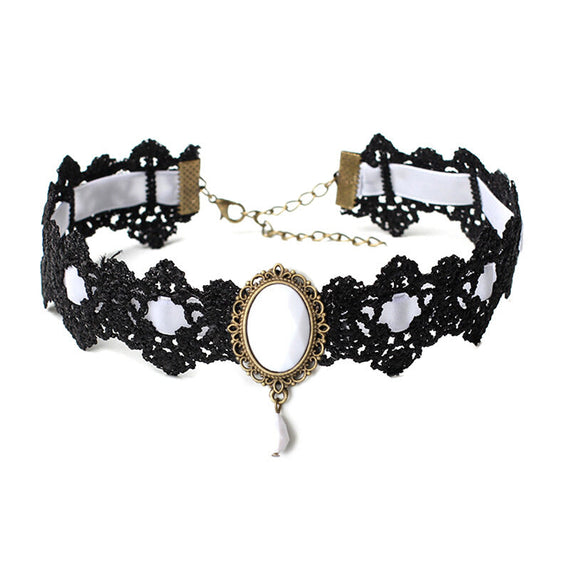 Vintage Premium Necklace Collar - White