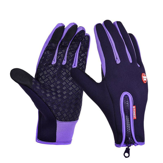 Windproof Premium Cycling Touch Gloves - Violet