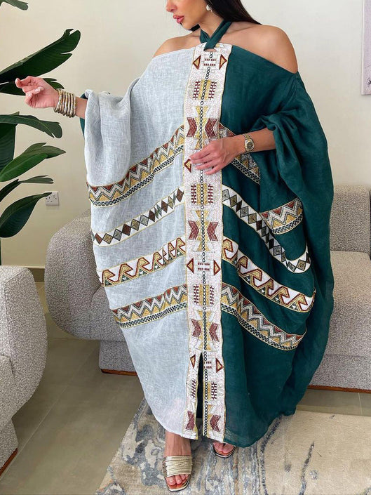 Geometric Pattern Strapless Elegant Dress