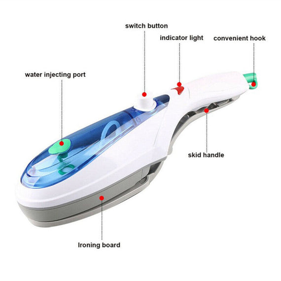 مكواة بخار كهربائية محمولة بقوة 1000 وات 110 فولت - أزرق