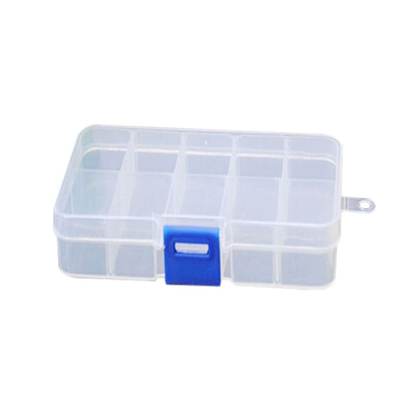 10 Slots High Quality Plastic Jewelry Craft Storage Box - White