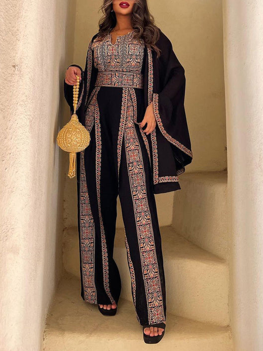 بذلة منقوشة خمر ومجموعة تونك 