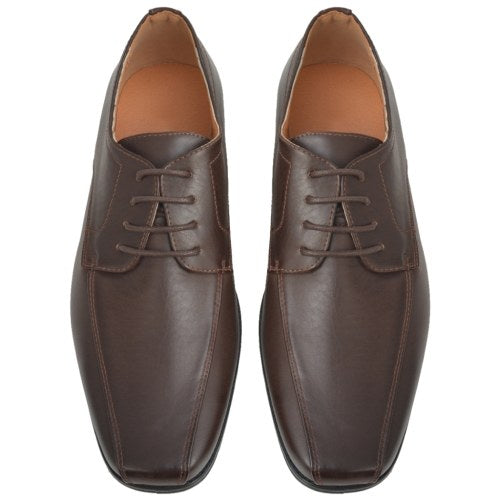 حذاء برباط للرجال بني مقاس 41 جلد PU