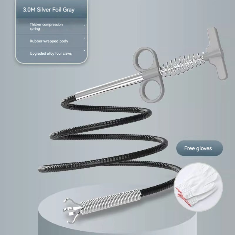 KT-12-19-006 منظف انسداد المجاري، منظف انسداد أرضية المرحاض، أداة فك انسداد أنابيب المطبخ - قطعتين 