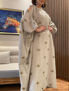Strappy shoulder belt batwing sleeve maxi dress