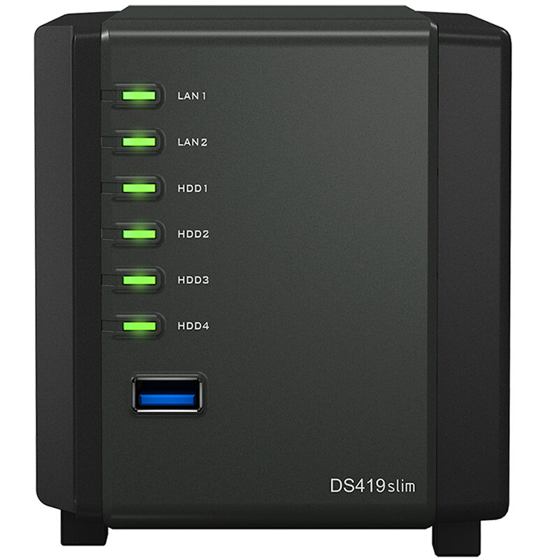 خادم التخزين الشبكي Synology Premium Slim رفيع المستوى - أسود