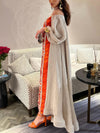 Embroidered off-the-shoulder linen dress