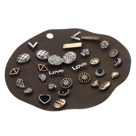 15 زوجًا من الأقراط العتيقة الفاخرة - فضية 