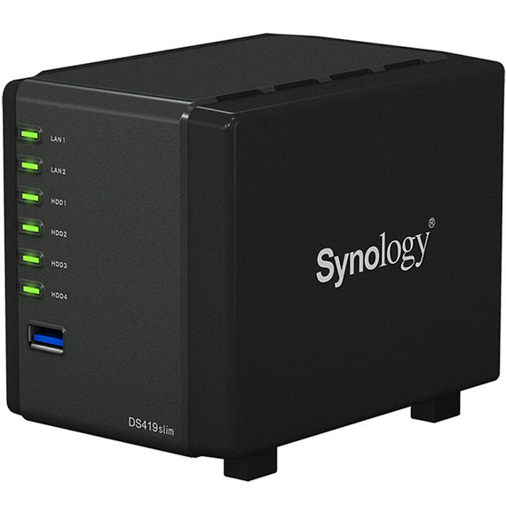 خادم التخزين الشبكي Synology Premium Slim رفيع المستوى - أسود