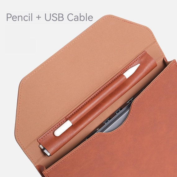 KT-0902001 حقيبة تنظيم أجهزة الكمبيوتر اللوحية والقلم من الجلد الفاخر