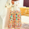 Colored pattern kids hollow sleeve dress