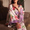 Floral Print Batwing Sleeve Round Neck Loose Kaftan