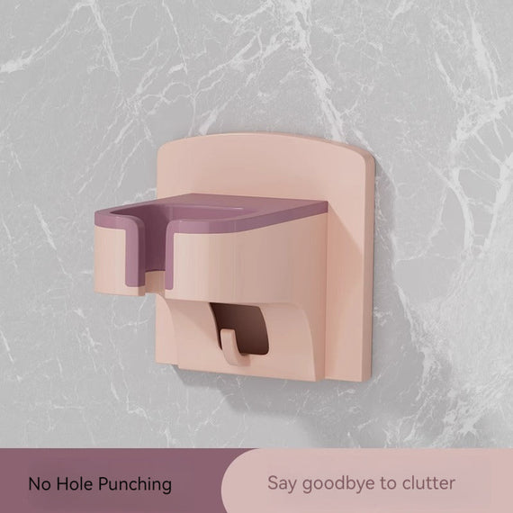 KT-12-08-007 رف مجفف الشعر، رف معلق بدون ثقب لمجفف الشعر، معلق على جدار الحمام، دعامة كسولة لمجفف الشعر - 3 قطع 