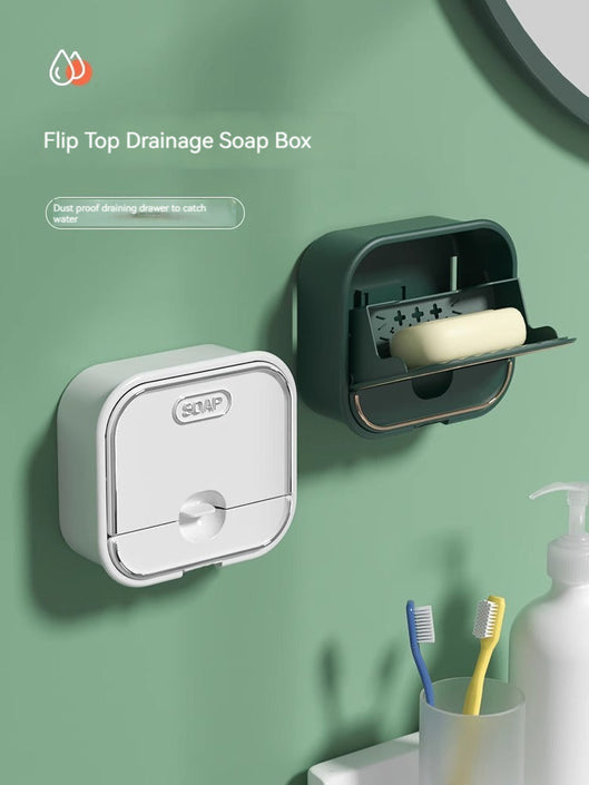 حامل صابون KT-11-06-007، كوب شفط، مثبت على الحائط، حامل صابون بغطاء، فلتر مياه، حامل صابون الحمام، لا يتطلب أي حفر، رف تخزين الحمام - 4 قطع 
