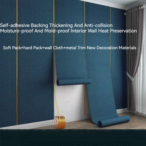 KT-11-16-004 ورق حائط كتان، ورق حائط ذاتي اللصق، ورق حائط سميك ناعم للسرير، ديكور جدار غرفة النوم وغرفة المعيشة، ملصقات حائط خلفية للتلفزيون 