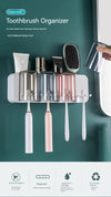KT-11-30-003 Toothbrush Holder, Hanging Toothbrush and Mouthwash Cup, Wall Mount, Bathroom, No Drill, Wall Mounted