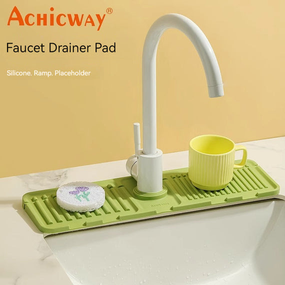 KT-12-08-005 سجادة تصريف منحدر مرتفع، وسادة رش حوض الصنبور، سجادة تصريف، سجادة صابون مضادة للانزلاق، وسادة رذاذ - قطعتان 