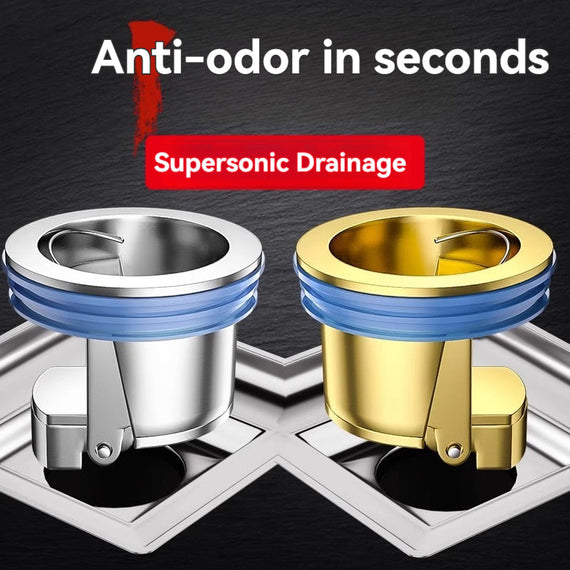 KT-12-29 - 2001 قلب تصريف أرضية نحاسي كامل الجاذبية، منزلي، مجاري المرحاض، مضاد للروائح الكريهة، قطعة فنية مضادة للروائح الكريهة، سعة كبيرة للحمام، قلب عالمي - 3 قطع 