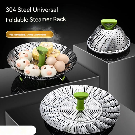 حامل البخار KT-11-17-007، 304 من الفولاذ المقاوم للصدأ، درجة الغذاء، يمكن طهي كل شيء على البخار، الكعك، يمكن طي الكعك المطهو ​​على البخار، حجرة البخار، صينية البخار 