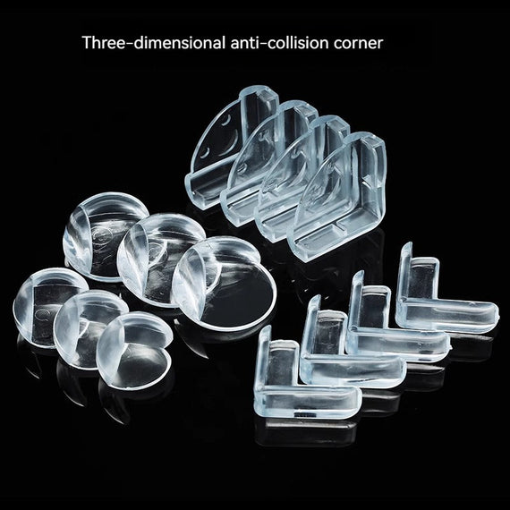 KT-12-08-001 زاوية الأطفال المضادة للتصادمات، مصد مضاد للصدمات، زاوية حماية السلامة، طاولة القهوة الزجاجية لطاولة التغليف، غطاء زاوية طاولة الأطفال من السيليكون - 32 قطعة