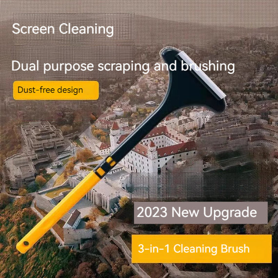 أداة تنظيف الشاشة KT-11-17-010، فرشاة الشاشة، بدون إزالة، شبكة نافذة رملية للمسح، متعددة الوظائف، مزدوجة الجوانب، منزلية، غسيل النوافذ - 3 قطع 