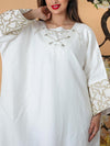 V neck strappy printed white maxi dress