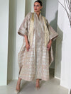 Golden Print Tassel Design V Neck Elegant Lady Gown