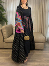 Polka Dot Embroidery Printed Long Sleeve Dress Two Pieces Set