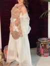 Floral Pattern Camisole Jumpsuit and Chiffon Tunic Set