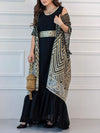 Elegant Round Neck Dress and Sequin Tunic Set