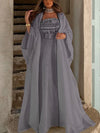 فستان أبيض مطرز عرقي وOutwearTwo-Piece Set