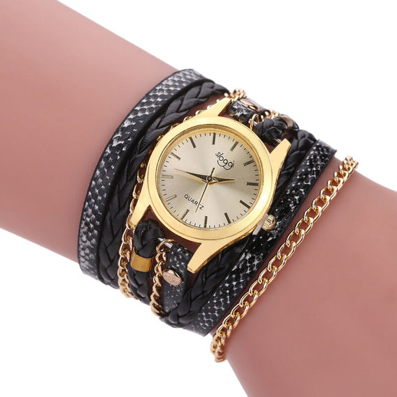 2017 Premium Vintage Multilayer Wristwatch - Black