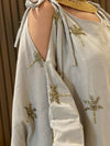 Strappy shoulder belt batwing sleeve maxi dress