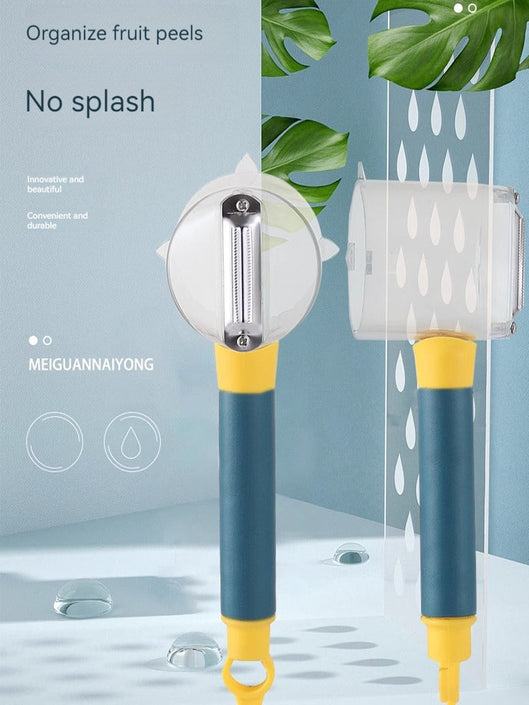 KT-12-19-002 مقشرة تخزين متعددة الوظائف، مع مكشطة صندوق تخزين، وسكين تقشير الفاكهة والبطاطس - قطعتين 