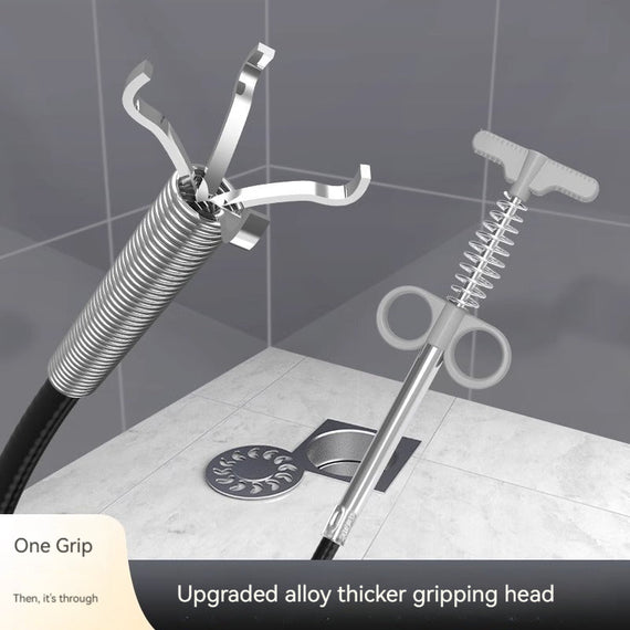 KT-12-19-006 منظف انسداد المجاري، منظف انسداد أرضية المرحاض، أداة فك انسداد أنابيب المطبخ - قطعتين 