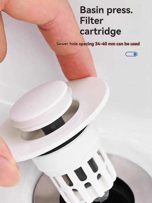 KT-12-27-01 Basin Filter Cartridge, Wash Hand Basin Leakage Plug, Basin Drain, Press Type Anti-Odour and Anti-Clogging Pop-Up Floor Drain - 6 Pieces