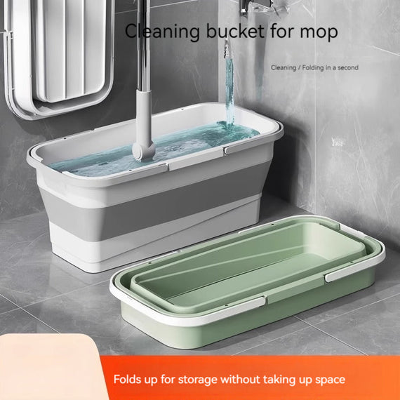 KT-12-19-008 دلو ممسحة قابل للطي، دلو ممسحة مستطيل، دلو ضغط ممسحة مسطحة، حوض صرف دلو واحد - قطعتين 