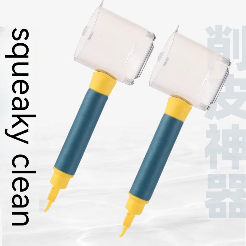 KT-12-19-002 مقشرة تخزين متعددة الوظائف، مع مكشطة صندوق تخزين، وسكين تقشير الفاكهة والبطاطس - قطعتين 