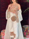 Floral Pattern Camisole Jumpsuit and Chiffon Tunic Set