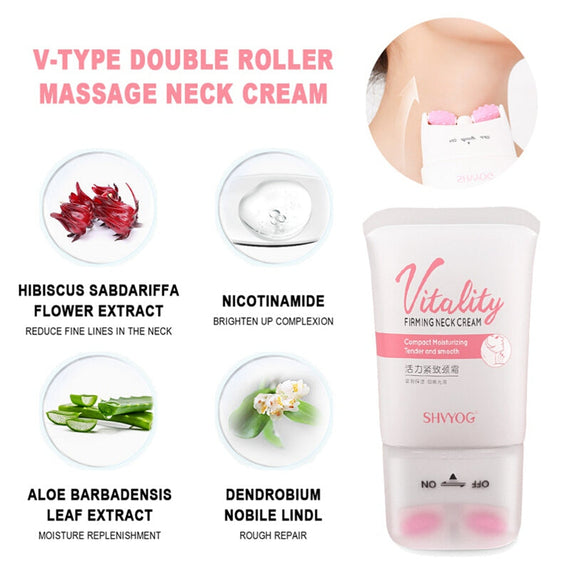 كريم شد الرقبة 2 في 1 لتدليك الرقبة - وردي 