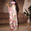 Floral Print Batwing Sleeve Round Neck Loose Kaftan