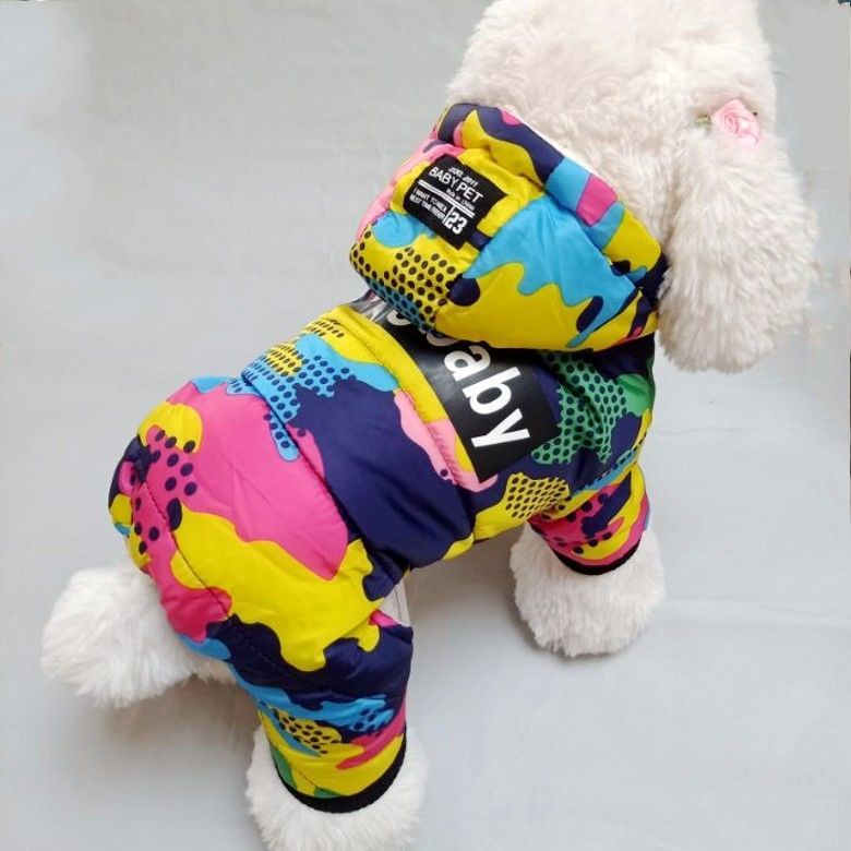 ملابس جديدة للكلاب مغمورة بالتمويه الممولة معطف مبطنة في الخريف والملابس الشتوية VIP TEDDY PET صغير ومتوسطة الحجم