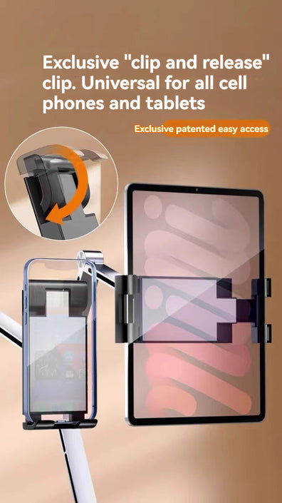 KT-12-27-05 دعامة لوحية من سبائك الألومنيوم قابلة للدوران، دعامة سرير كسولة، دعامة هاتف محمول لمشاهدة الاستلقاء، دعامة سرير معلقة بذراع ميكانيكية 