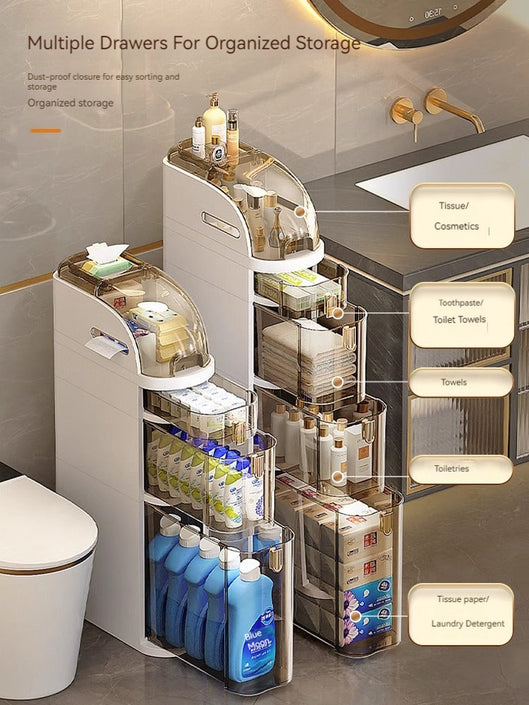 KT-11-06-008 خزانة تخزين بمشبك، رف الحمام، درج، خزانة تخزين الحمام، خزانة جانبية للمرحاض، درزات ضيقة، الحمام 