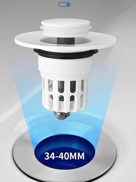 KT-12-27-01 Basin Filter Cartridge, Wash Hand Basin Leakage Plug, Basin Drain, Press Type Anti-Odour and Anti-Clogging Pop-Up Floor Drain - 6 Pieces