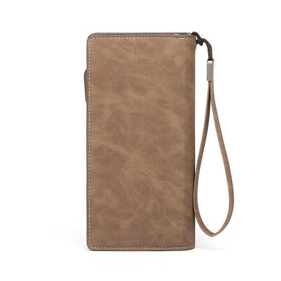 AM-105 محفظة مضادة للسرقة من الجلد-بني-بني